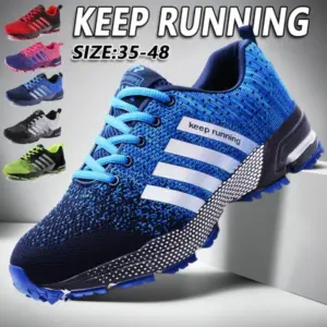 Advertisement for 2023 New Men's and Women's Running Shoes Breathable Outdoor Mountaineers Light Sports Shoes Comfortable Training Shoes with a variety of color options available.